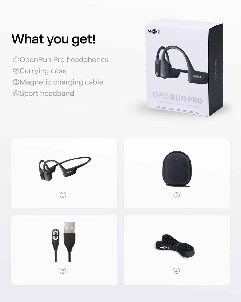 SHOKZ OpenSwim Pro Bone Conduction Sports Headphones, IP68, Grey
