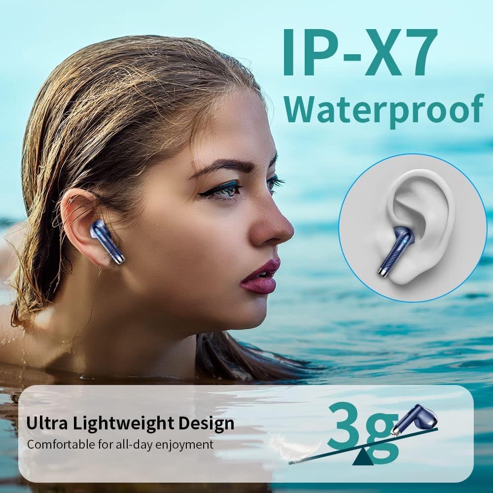 Wireless Earbuds, NEW Mini Bluetooth 5.4 Headphones In Ear with Deep Bass