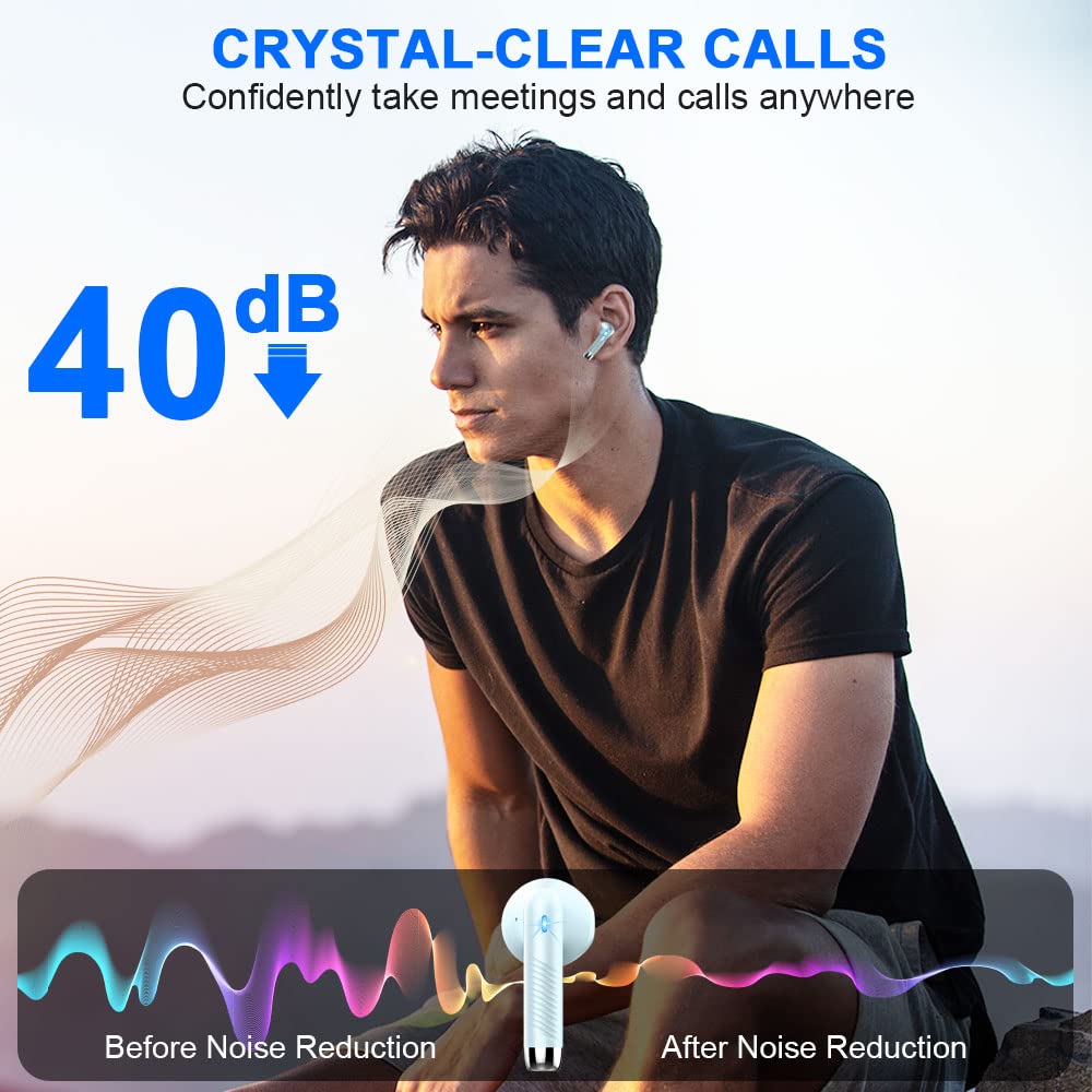 Wireless Earbuds, NEW Mini Bluetooth 5.4 Headphones In Ear with Deep Bass