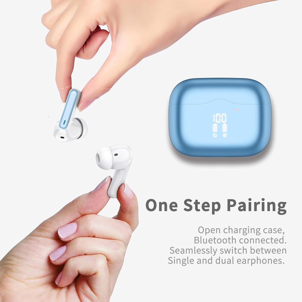 Wireless Earbuds Bluetooth 5.4 Headphones 6D Stereo, 40H In‑Ear Earphones