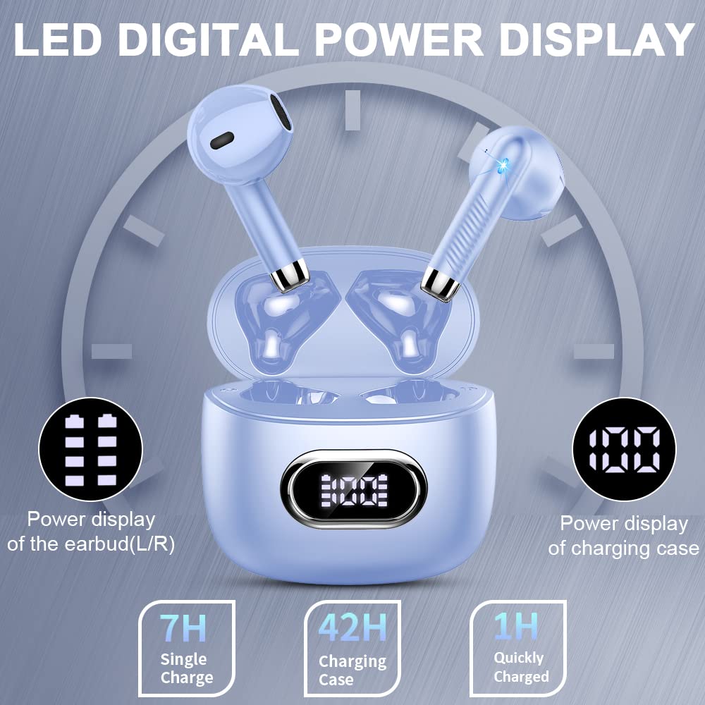 Wireless Earbuds, NEW Mini Bluetooth 5.4 Headphones In Ear with Deep Bass