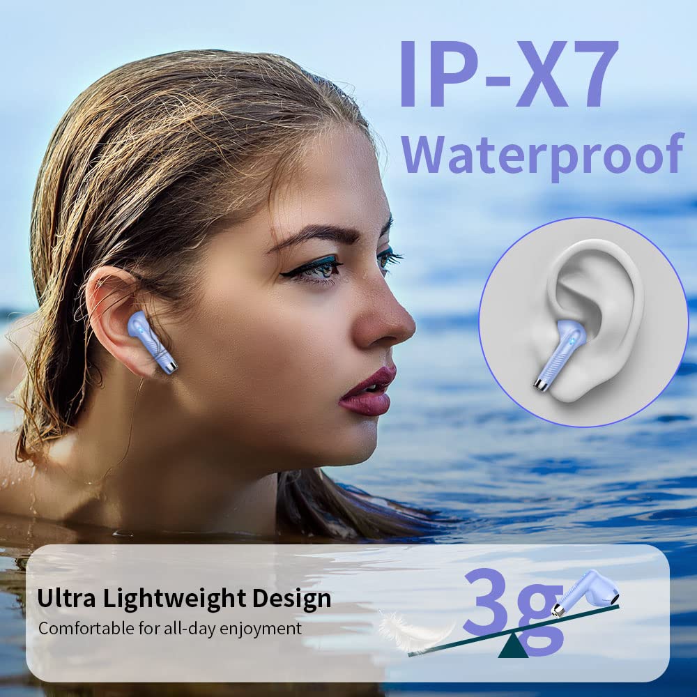 Wireless Earbuds, NEW Mini Bluetooth 5.4 Headphones In Ear with Deep Bass