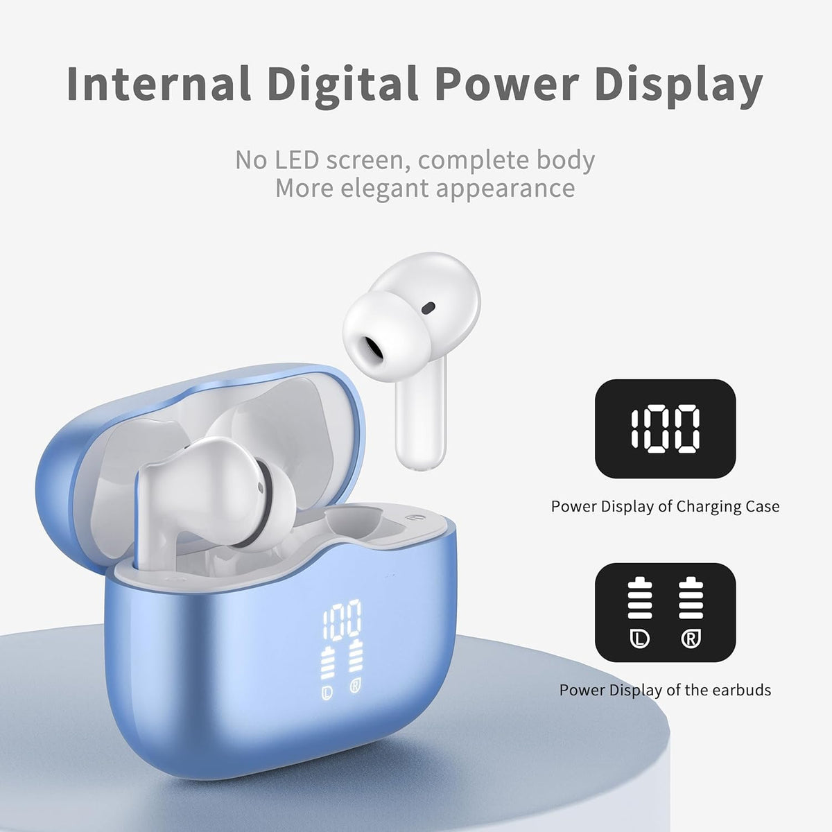 Wireless Earbuds Bluetooth 5.4 Headphones 6D Stereo, 40H In‑Ear Earphones