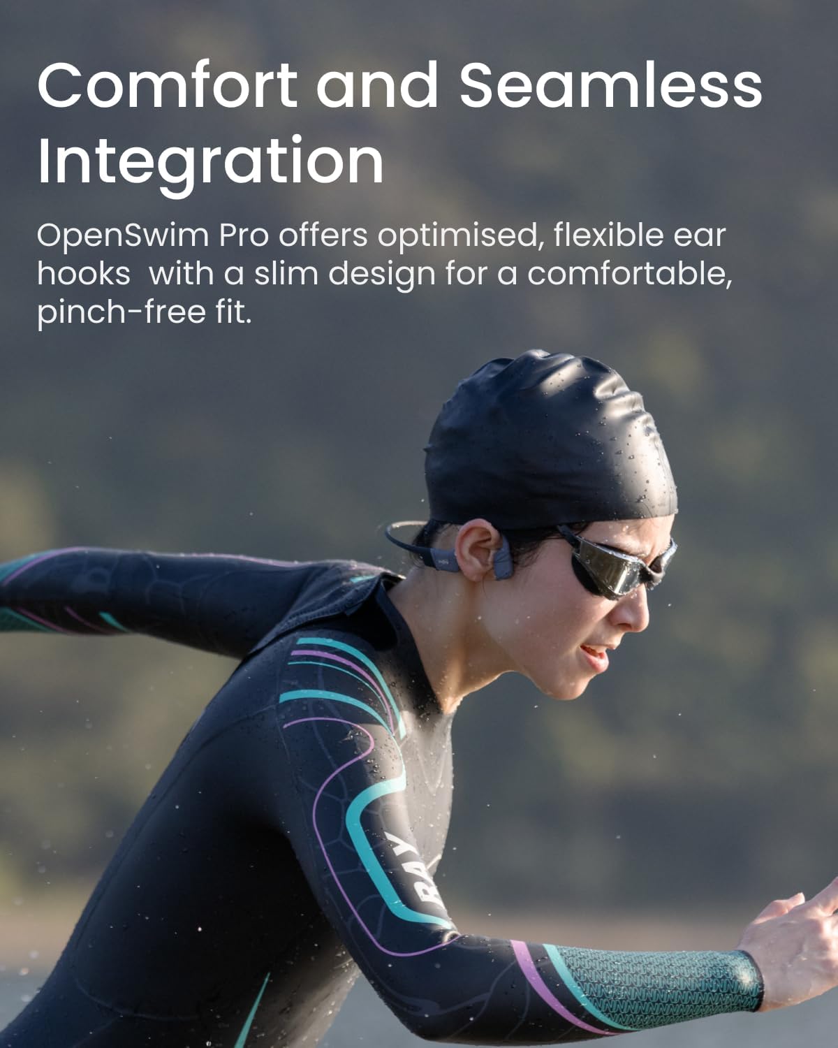 SHOKZ OpenSwim Pro Bone Conduction Sports Headphones, IP68, Grey