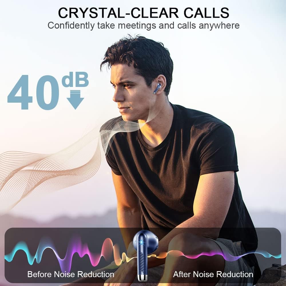 Wireless Earbuds, NEW Mini Bluetooth 5.4 Headphones In Ear with Deep Bass
