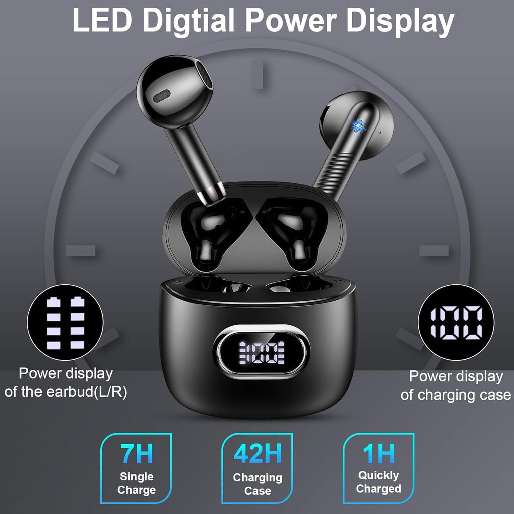 Wireless Earbuds, NEW Mini Bluetooth 5.4 Headphones In Ear with Deep Bass