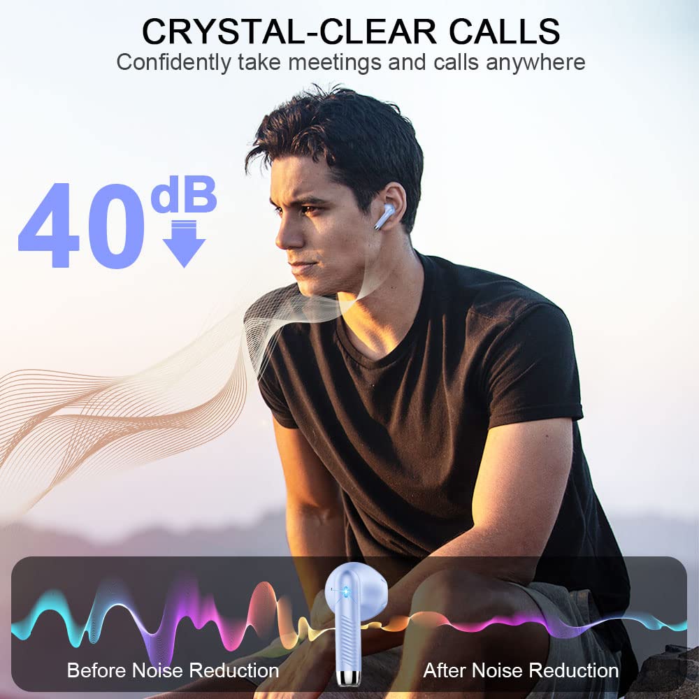 Wireless Earbuds, NEW Mini Bluetooth 5.4 Headphones In Ear with Deep Bass