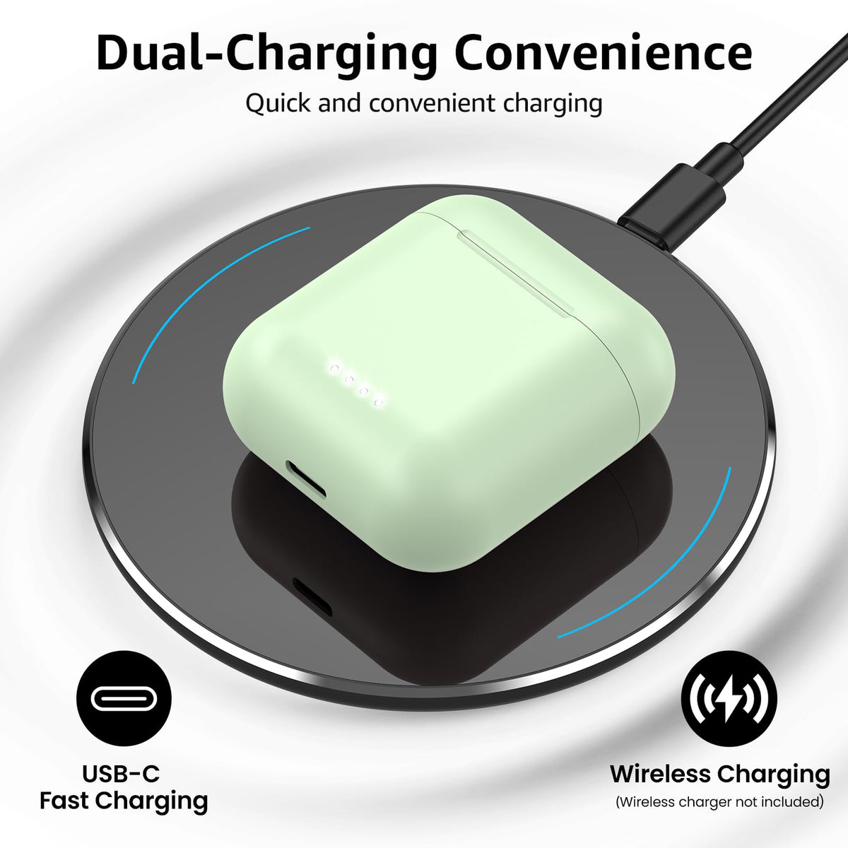 TOZO T6 Wireless Earbuds, Bluetooth 5.3 Ear Buds, Stereo Sound in Ear Headphones, 50H Playtime for Travel, Work and Calls, Wireless Charging, AI Clear Call, APP Customizable EQs, IPX8 Earphones