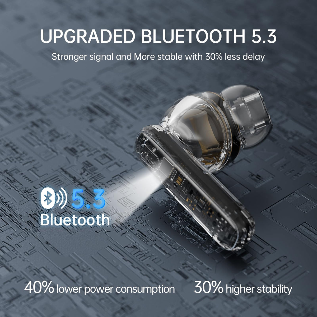 Wireless Earbuds, NEW Mini Bluetooth 5.4 Headphones In Ear with Deep Bass