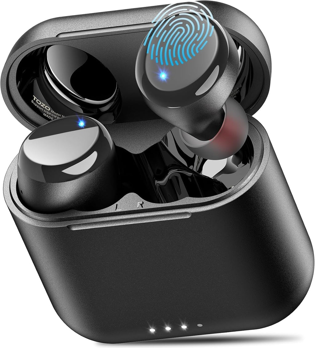 TOZO T6 Wireless Earbuds, Bluetooth 5.3 Ear Buds, Stereo Sound in Ear Headphones, 50H Playtime for Travel, Work and Calls, Wireless Charging, AI Clear Call, APP Customizable EQs, IPX8 Earphones