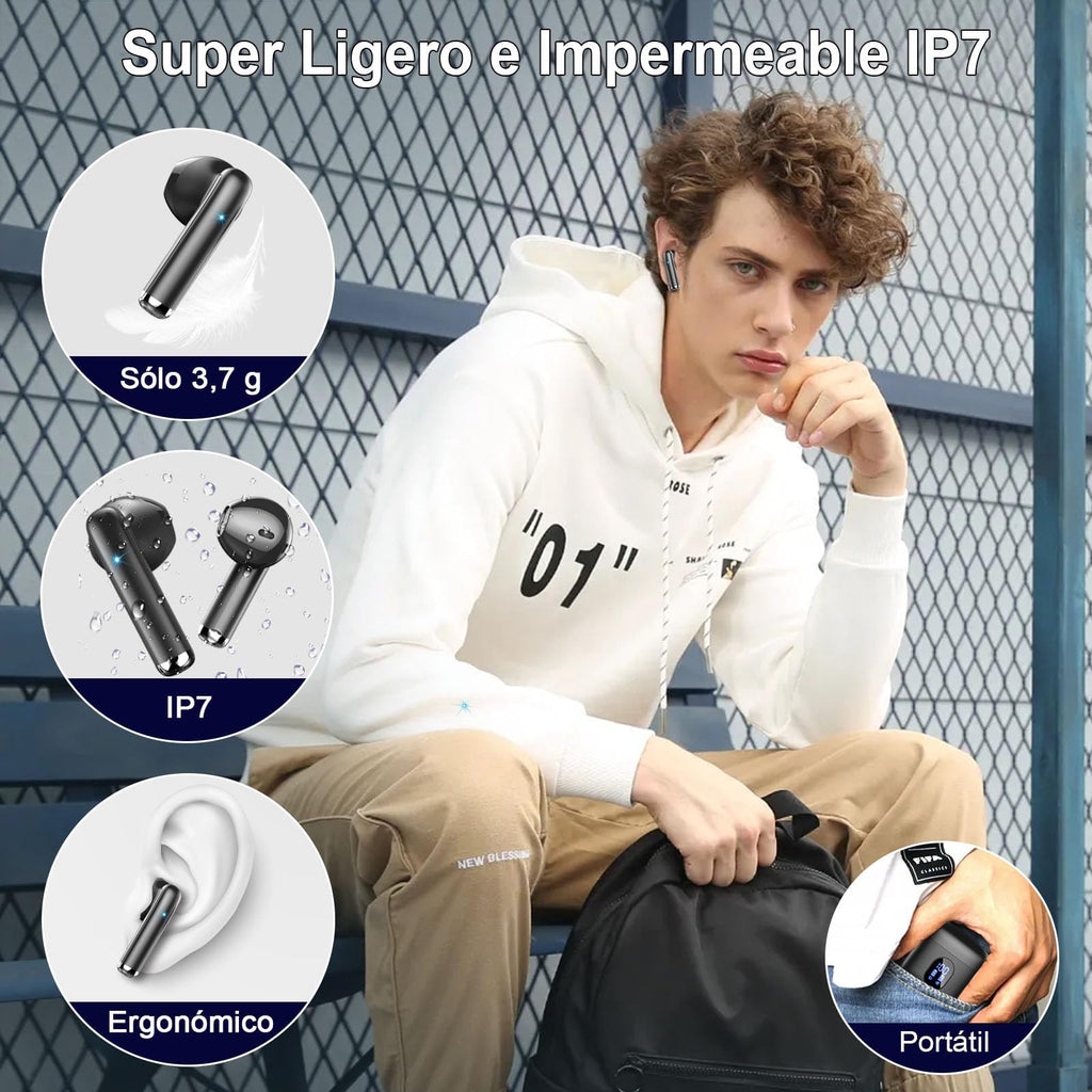 Wireless Earbuds, NEW Mini Bluetooth 5.4 Headphones In Ear with Deep Bass