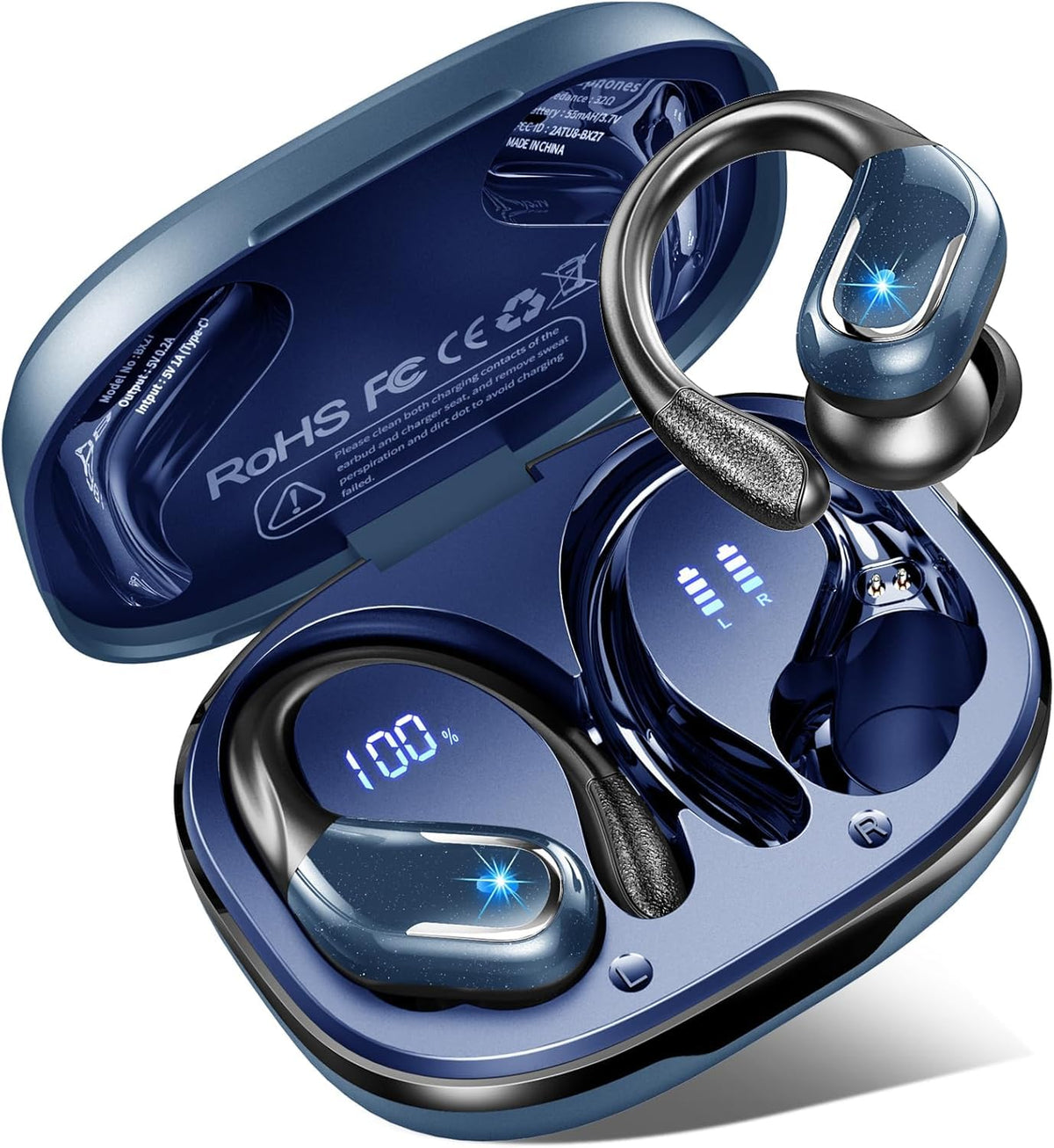 Ordtop Wireless Earbuds,Wireless Headphones Running Bluetooth 5.3 for Sport