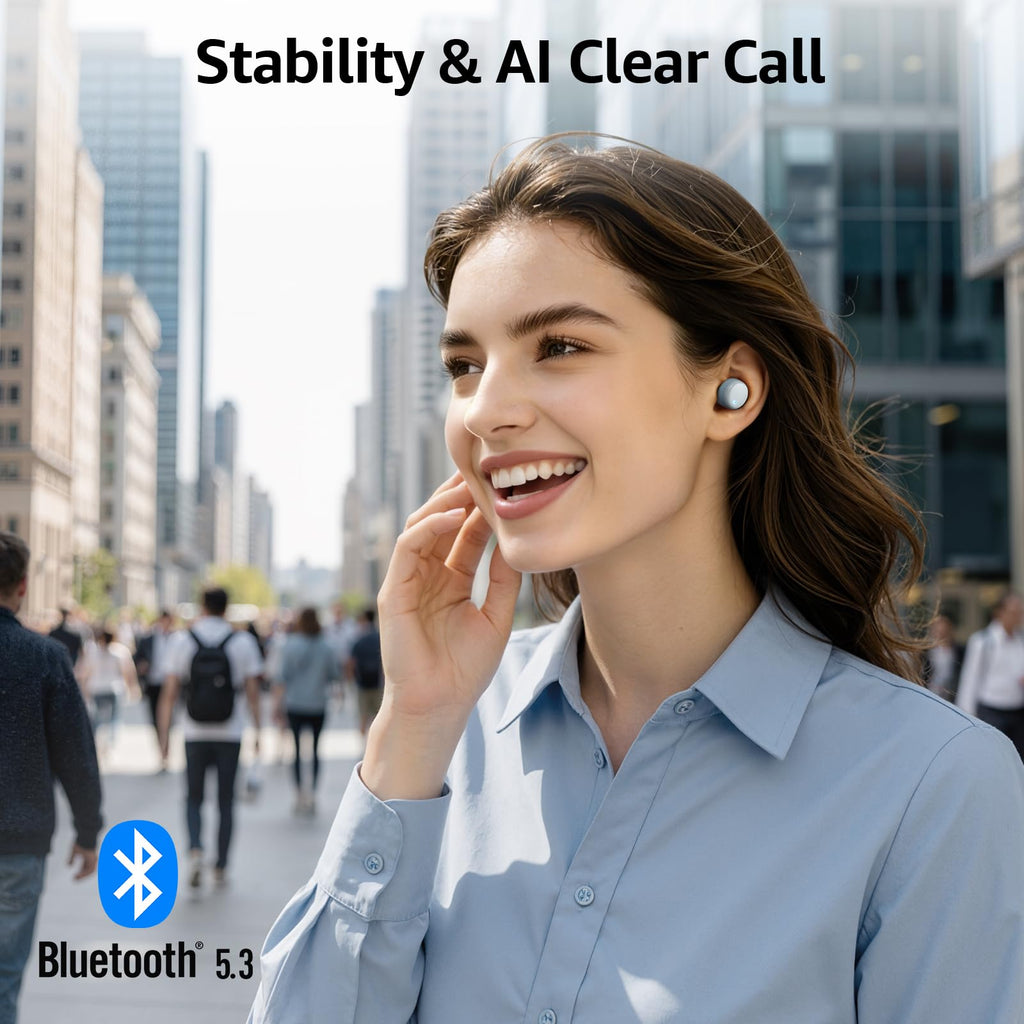 TOZO T6 Wireless Earbuds, Bluetooth 5.3 Ear Buds, Stereo Sound in Ear Headphones, 50H Playtime for Travel, Work and Calls, Wireless Charging, AI Clear Call, APP Customizable EQs, IPX8 Earphones