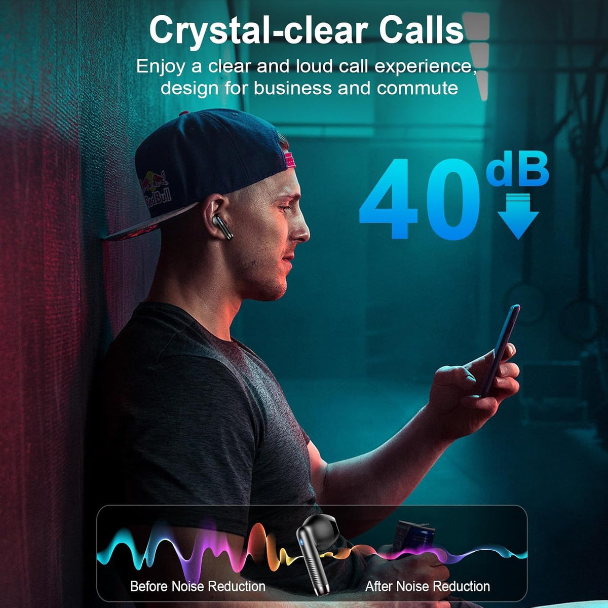 Wireless Earbuds, NEW Mini Bluetooth 5.4 Headphones In Ear with Deep Bass