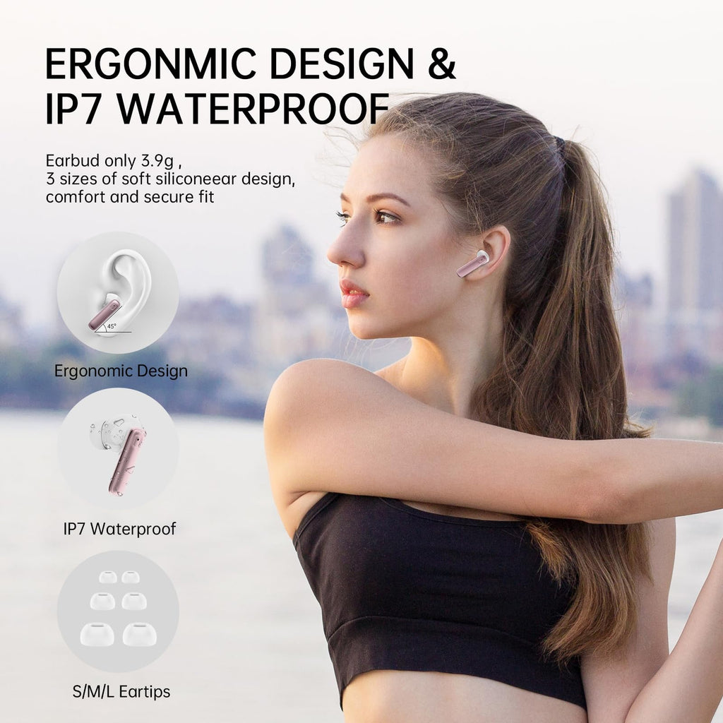 Wireless Earbuds, NEW Mini Bluetooth 5.4 Headphones In Ear with Deep Bass