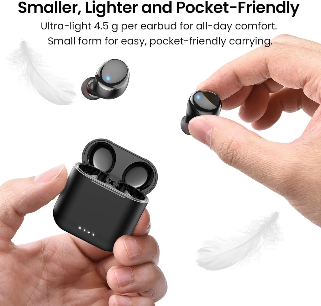TOZO T6 Wireless Earbuds, Bluetooth 5.3 Ear Buds, Stereo Sound in Ear Headphones, 50H Playtime for Travel, Work and Calls, Wireless Charging, AI Clear Call, APP Customizable EQs, IPX8 Earphones
