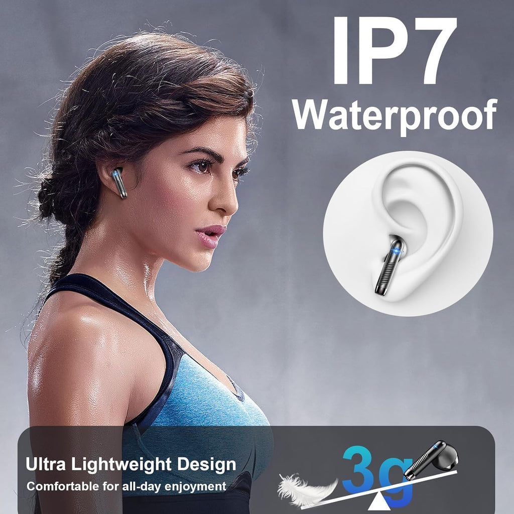 Wireless Earbuds, NEW Mini Bluetooth 5.4 Headphones In Ear with Deep Bass