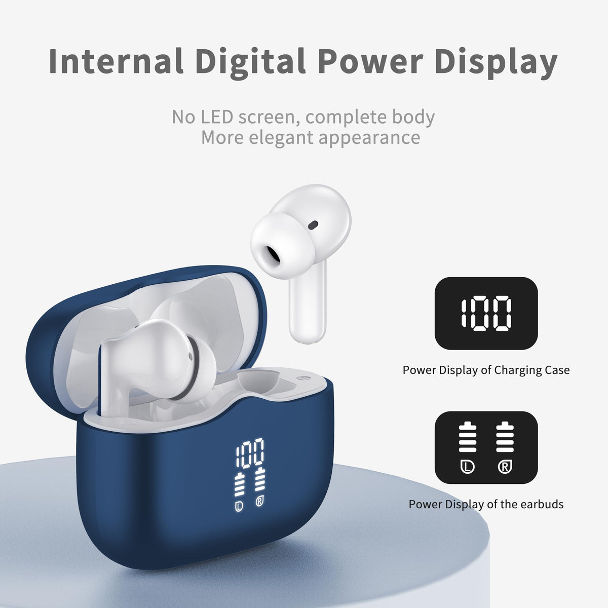Wireless Earbuds Bluetooth 5.4 Headphones 6D Stereo, 40H In‑Ear Earphones