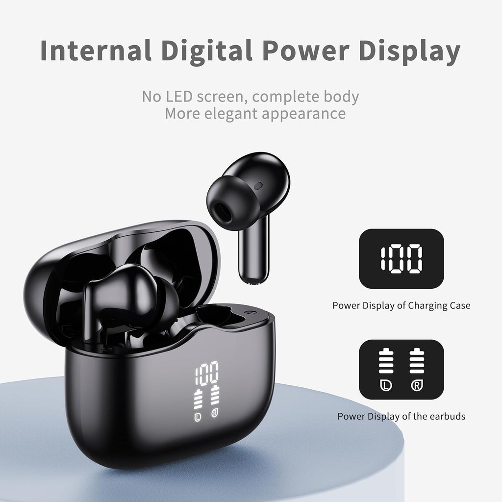 Wireless Earbuds Bluetooth 5.4 Headphones 6D Stereo, 40H In‑Ear Earphones