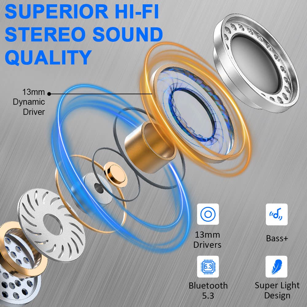 Wireless Earbuds, NEW Mini Bluetooth 5.4 Headphones In Ear with Deep Bass