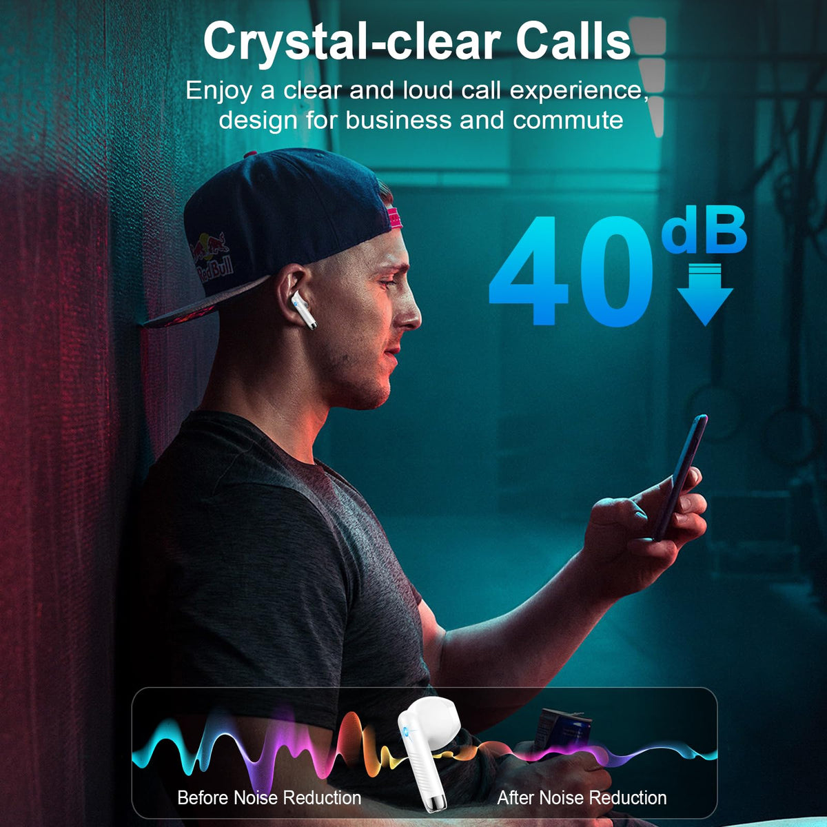 Wireless Earbuds, NEW Mini Bluetooth 5.4 Headphones In Ear with Deep Bass