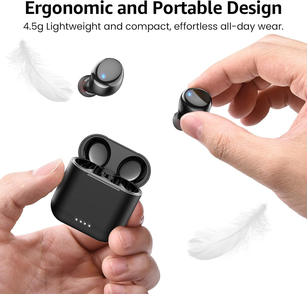 TOZO T6 Wireless Earbuds, Bluetooth 5.3 Ear Buds, Stereo Sound in Ear Headphones, 50H Playtime for Travel, Work and Calls, Wireless Charging, AI Clear Call, APP Customizable EQs, IPX8 Earphones
