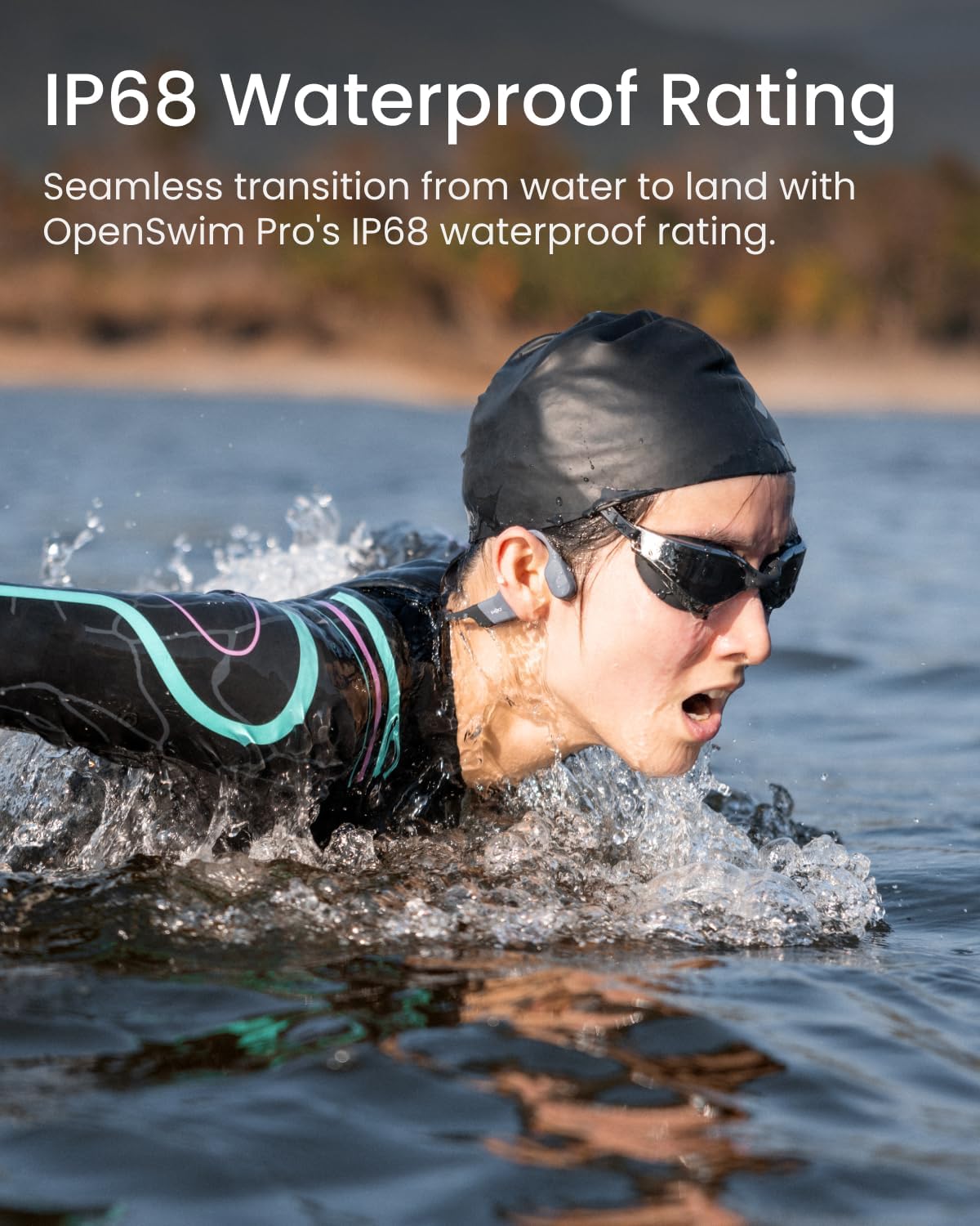 SHOKZ OpenSwim Pro Bone Conduction Sports Headphones, IP68, Grey