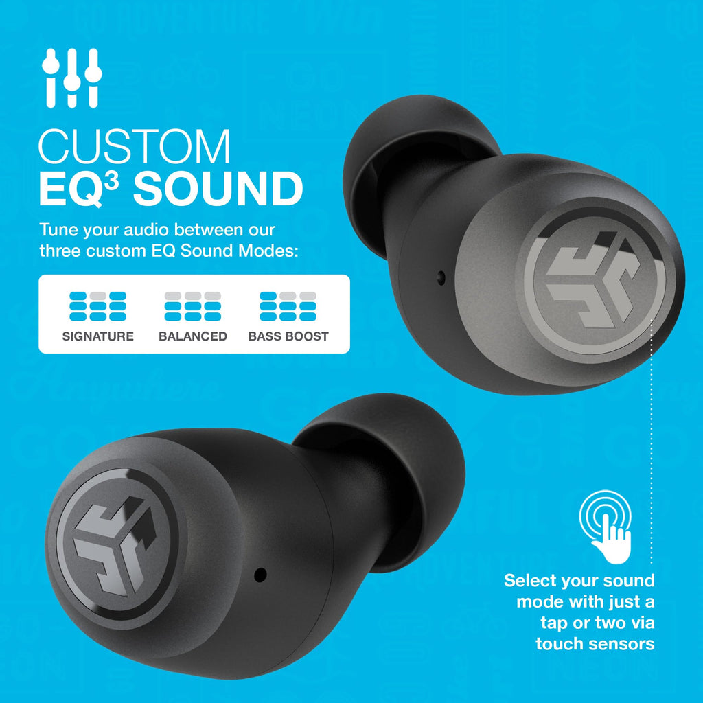 JLab Go Air Pop+ True Wireless Earbuds with Mic - Bluetooth, Midnight Black