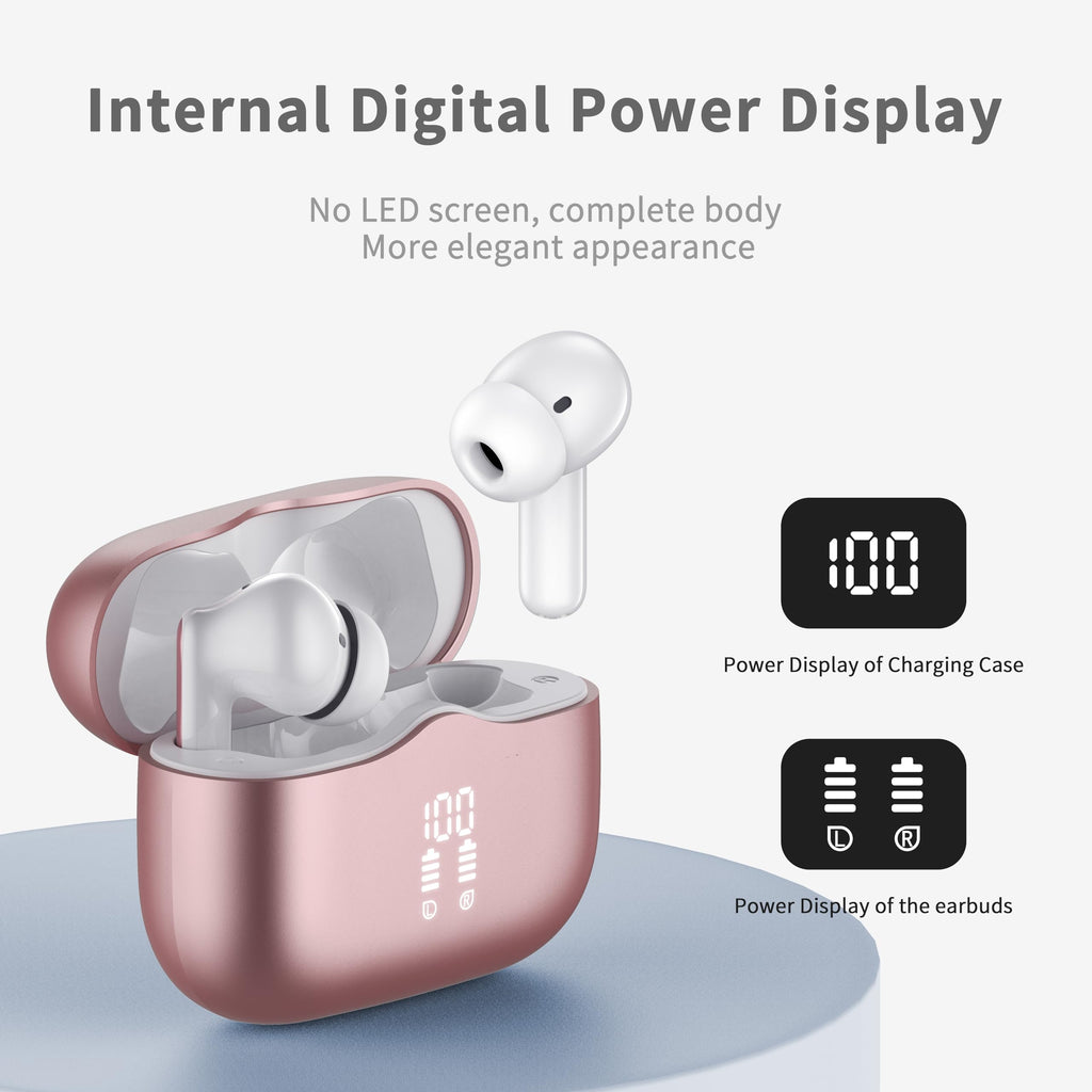 Wireless Earbuds Bluetooth 5.4 Headphones 6D Stereo, 40H In‑Ear Earphones