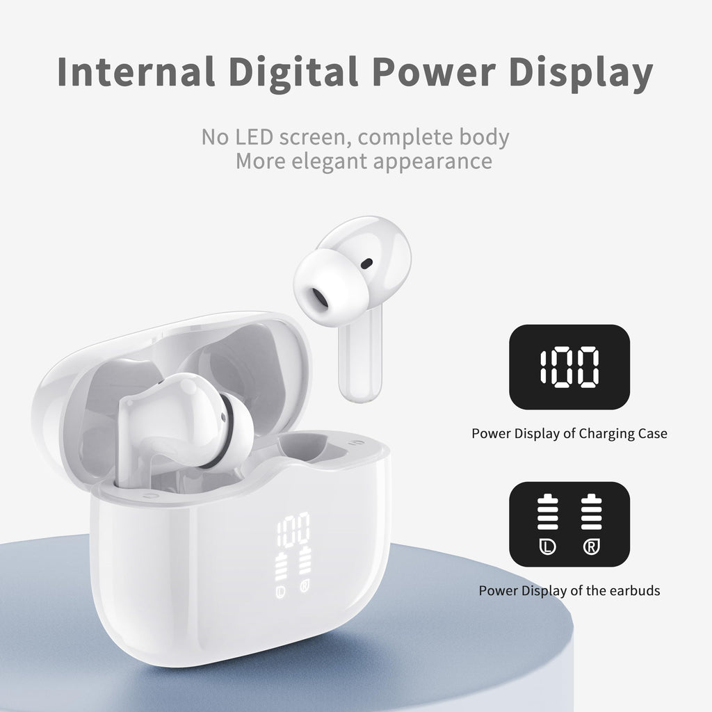 Wireless Earbuds Bluetooth 5.4 Headphones 6D Stereo, 40H In‑Ear Earphones
