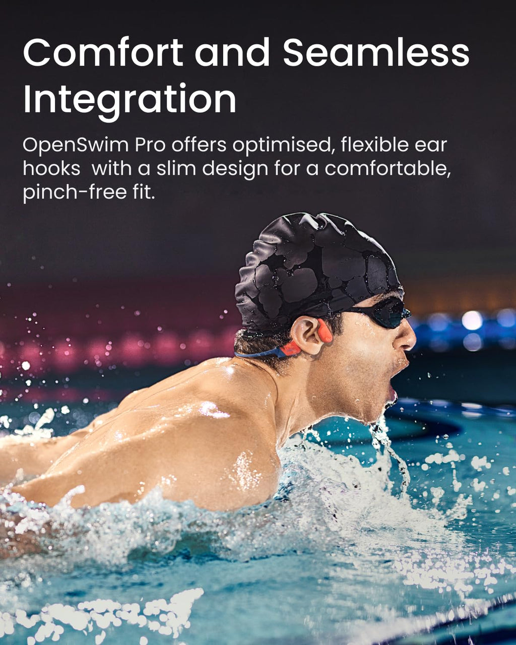 SHOKZ OpenSwim Pro Bone Conduction Sports Headphones, IP68, Grey