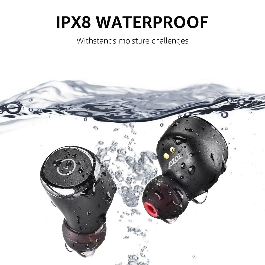 TOZO T10 2026 Wireless Earbuds Bluetooth 5.3 Headphones, App Customize EQ, Ergonomic Design, 55H Playtime, Wireless Charging Case, IPX8 Waterproof Powerful Sound in-Ear Headset Blue