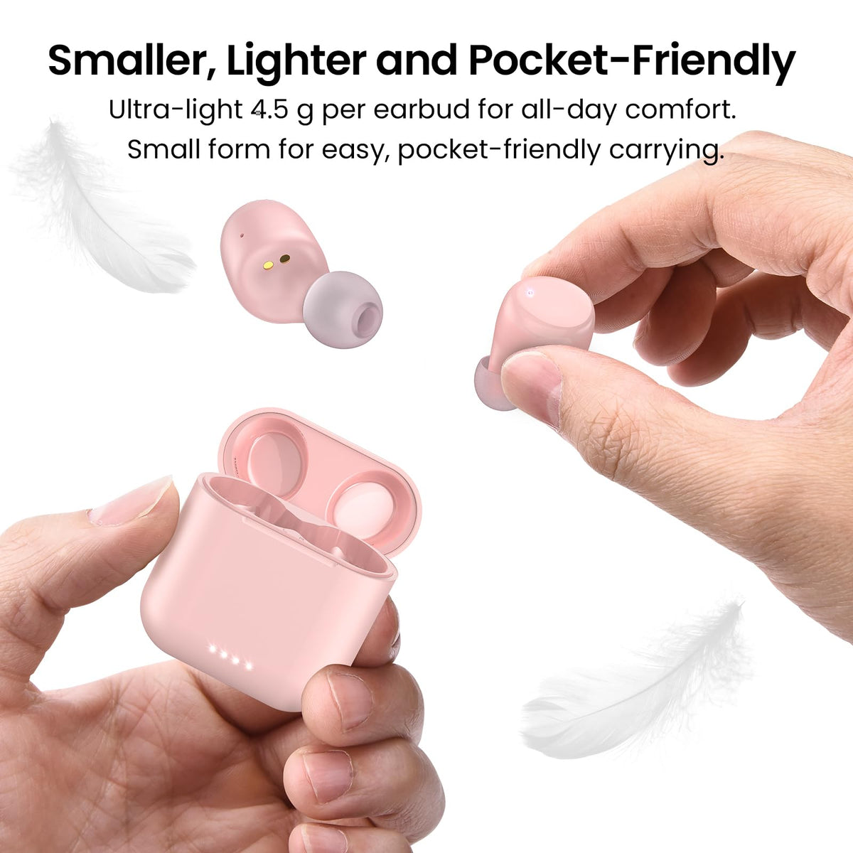 TOZO T6 Wireless Earbuds, Bluetooth 5.3 Ear Buds, Stereo Sound in Ear Headphones, 50H Playtime for Travel, Work and Calls, Wireless Charging, AI Clear Call, APP Customizable EQs, IPX8 Earphones