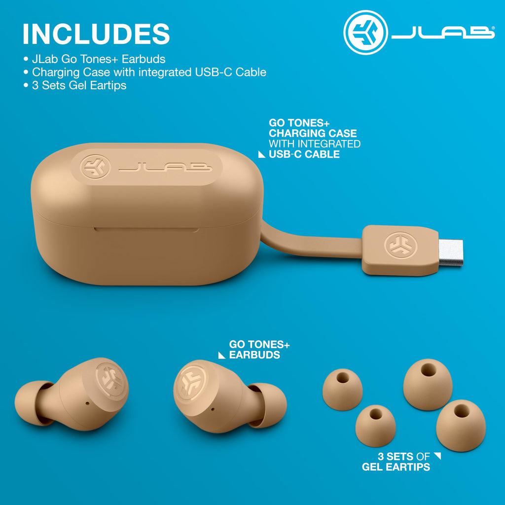 JLab Go Air Pop+ True Wireless Earbuds with Mic - Bluetooth, Midnight Black
