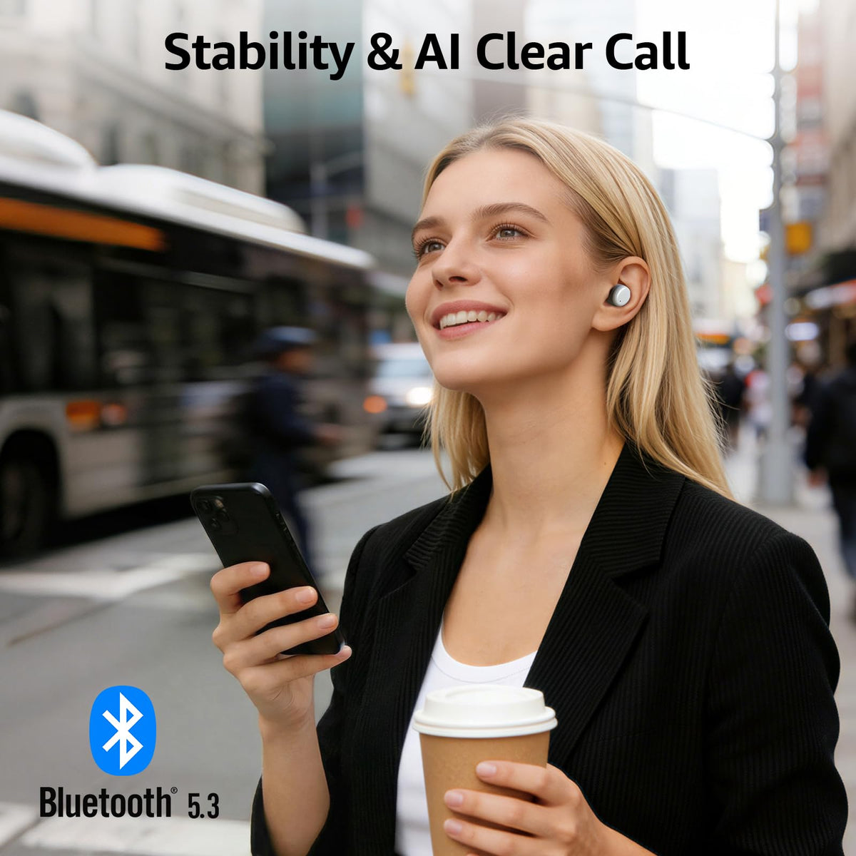 TOZO T6 Wireless Earbuds, Bluetooth 5.3 Ear Buds, Stereo Sound in Ear Headphones, 50H Playtime for Travel, Work and Calls, Wireless Charging, AI Clear Call, APP Customizable EQs, IPX8 Earphones