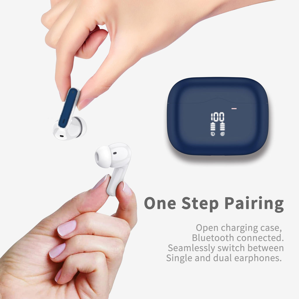 Wireless Earbuds Bluetooth 5.4 Headphones 6D Stereo, 40H In‑Ear Earphones