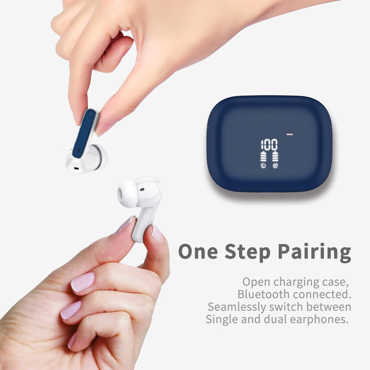 Wireless Earbuds Bluetooth 5.4 Headphones 6D Stereo, 40H In‑Ear Earphones