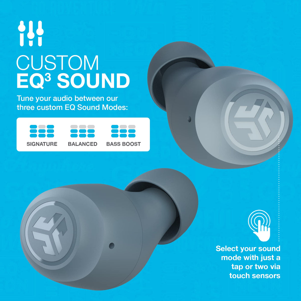 JLab Go Air Pop+ True Wireless Earbuds with Mic - Bluetooth, Midnight Black
