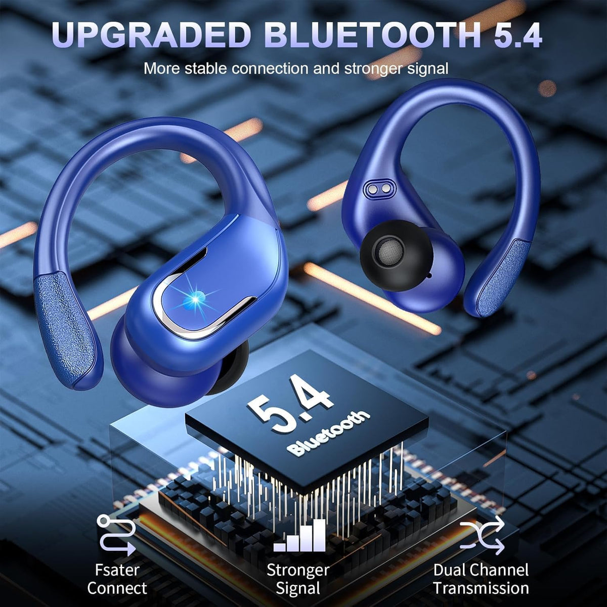 Ordtop Wireless Earbuds,Wireless Headphones Running Bluetooth 5.3 for Sport