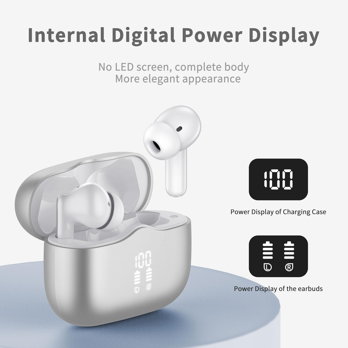Wireless Earbuds Bluetooth 5.4 Headphones 6D Stereo, 40H In‑Ear Earphones
