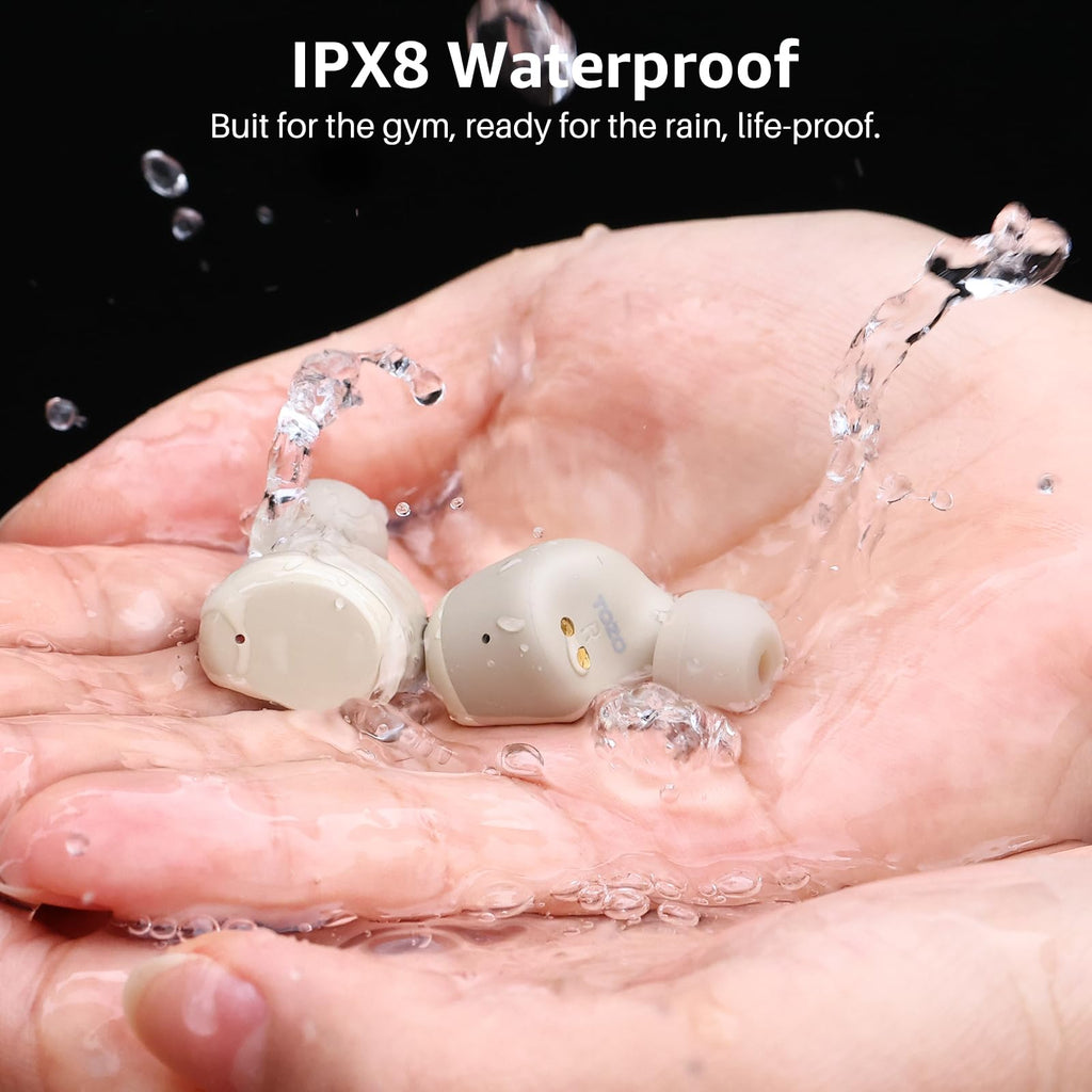 TOZO T6 Wireless Earbuds, Bluetooth 5.3 Ear Buds, Stereo Sound in Ear Headphones, 50H Playtime for Travel, Work and Calls, Wireless Charging, AI Clear Call, APP Customizable EQs, IPX8 Earphones