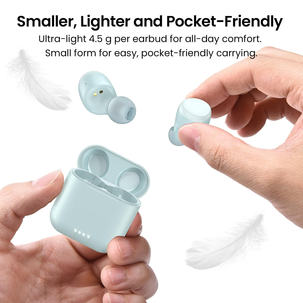 TOZO T6 Wireless Earbuds, Bluetooth 5.3 Ear Buds, Stereo Sound in Ear Headphones, 50H Playtime for Travel, Work and Calls, Wireless Charging, AI Clear Call, APP Customizable EQs, IPX8 Earphones
