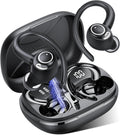 Sports Wireless Earbuds with EarHooks HiFi Stereo Sound with ENC Mic, Black