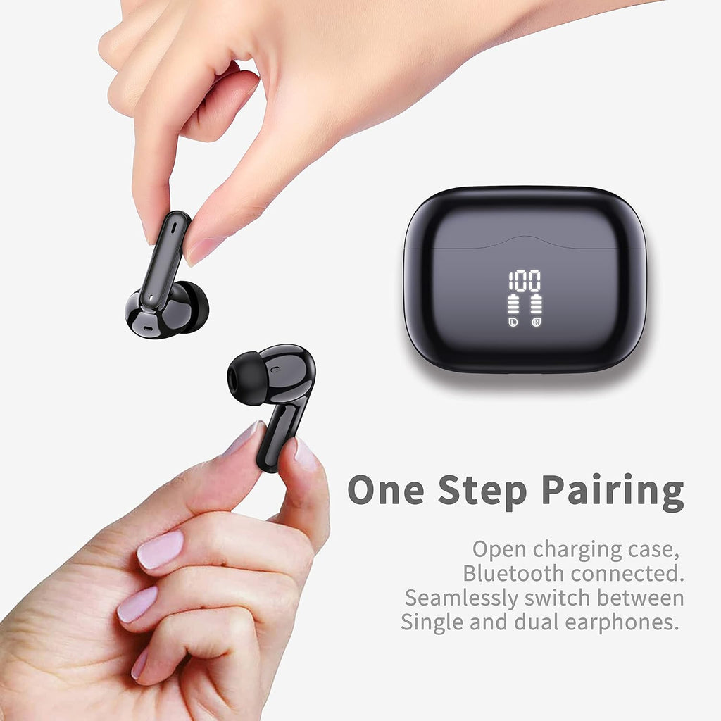 Wireless Earbuds Bluetooth 5.4 Headphones 6D Stereo, 40H In‑Ear Earphones