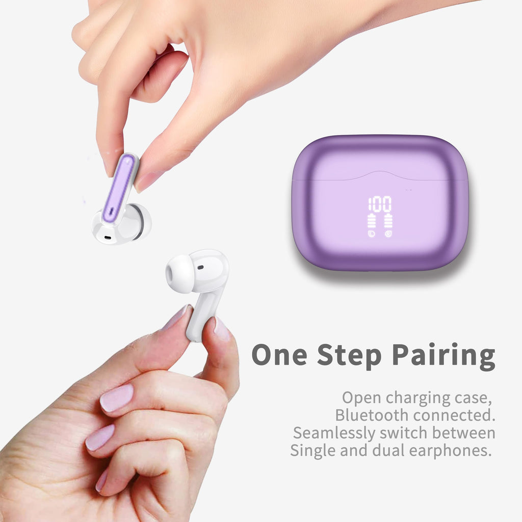 Wireless Earbuds Bluetooth 5.4 Headphones 6D Stereo, 40H In‑Ear Earphones
