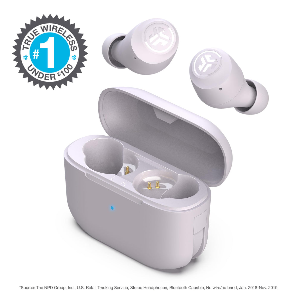 JLab Go Air Pop+ True Wireless Earbuds with Mic - Bluetooth, Midnight Black