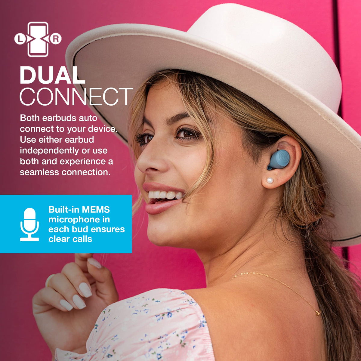 JLab Go Air Pop+ True Wireless Earbuds with Mic - Bluetooth, Midnight Black