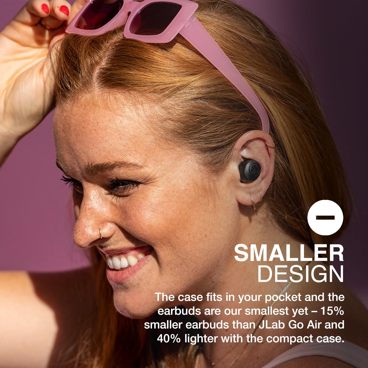 JLab Go Air Pop+ True Wireless Earbuds with Mic - Bluetooth, Midnight Black