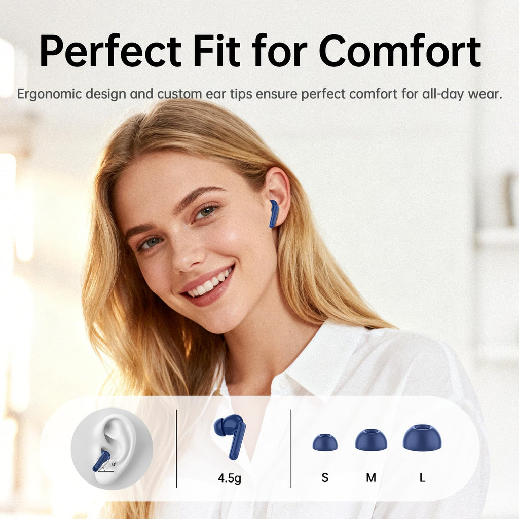 Wireless Earbuds Bluetooth 5.4 Headphones 6D Stereo, 40H In‑Ear Earphones