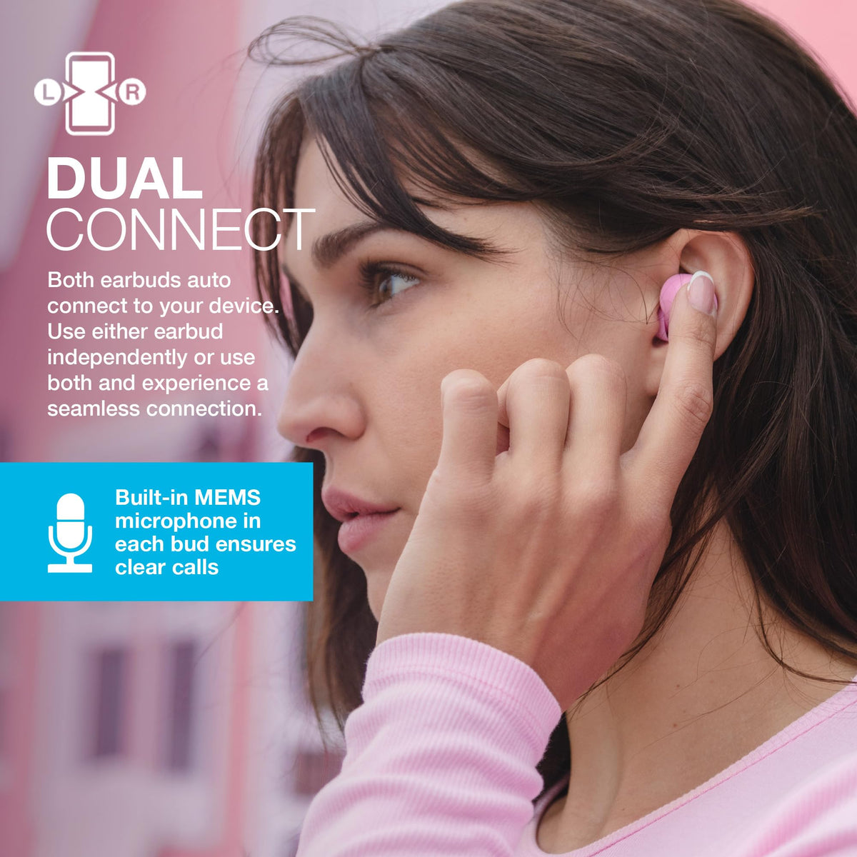JLab Go Air Pop+ True Wireless Earbuds with Mic - Bluetooth, Midnight Black